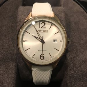 Women’s Citizen Watch- Rose Gold with White Band